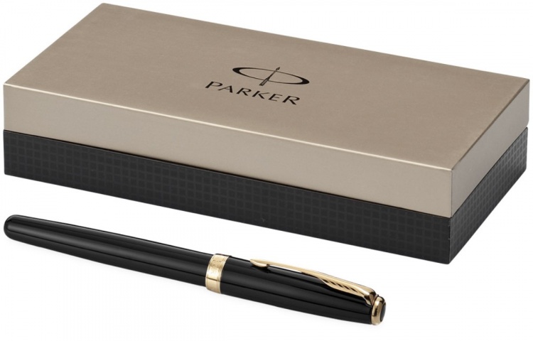 Перьевая ручка Parker Sonnet F530, цвет: LaqBlack GT, перо: F, перо: золото 18К
