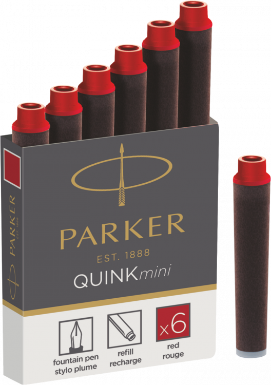 Картридж с чернилами для перьевой ручки MINI, упаковка из 6 шт., цвет: Red