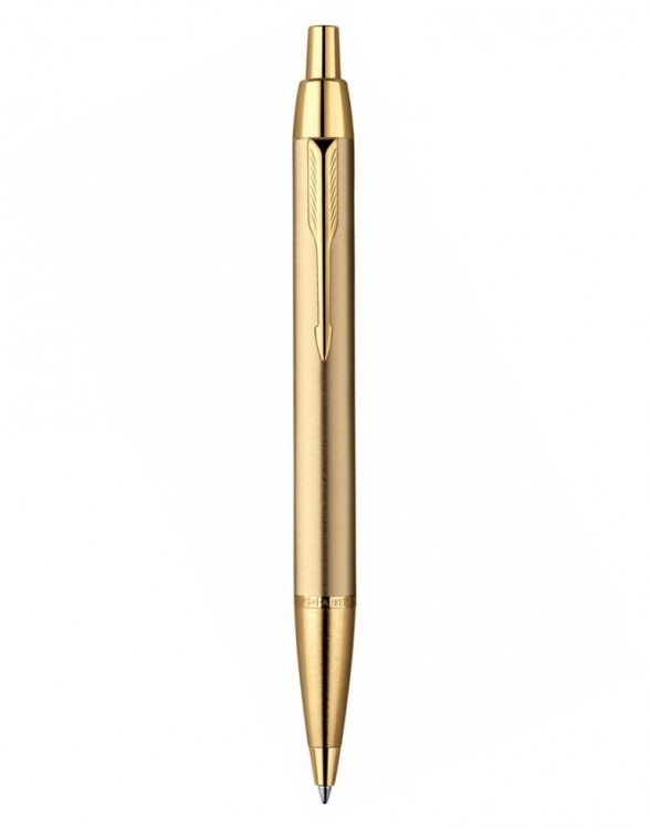 Шариковая ручка Parker IM Metal, K223, цвет: Brushed Metal Gold GT, стержень: Mblue