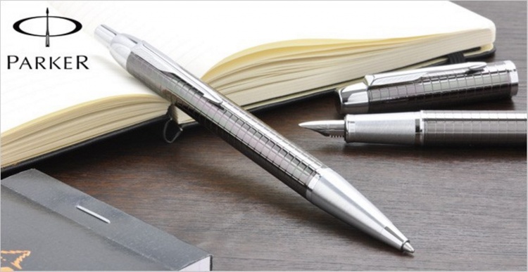 Шариковая ручка Parker IM Premium, K222, цвет: Dark Grey (Gun Metal), стержень: Мblue, (гравировка "пушечная сталь"))