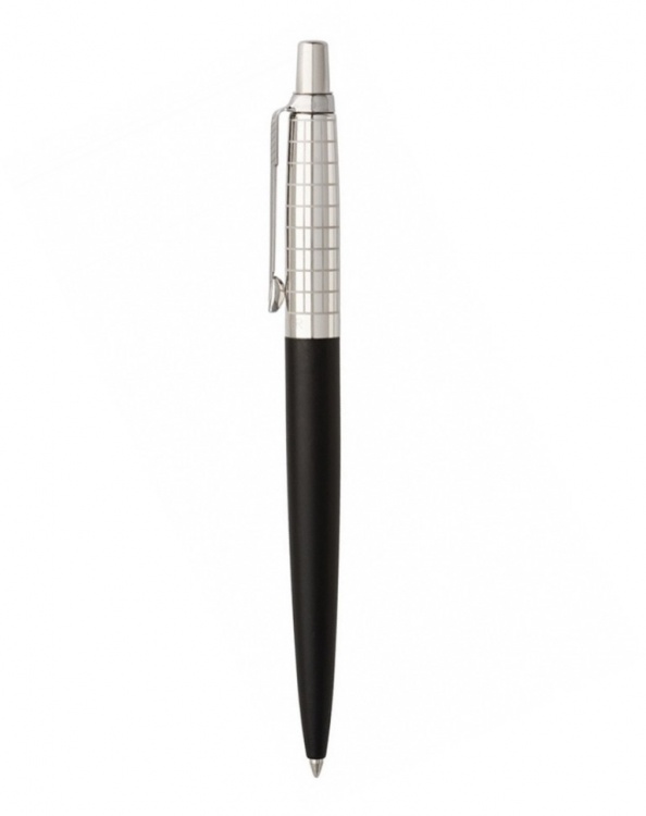 Шариковая ручка Parker Jotter Premium K172, цвет: Satin Black SS Chiseled , стержень: Mblue