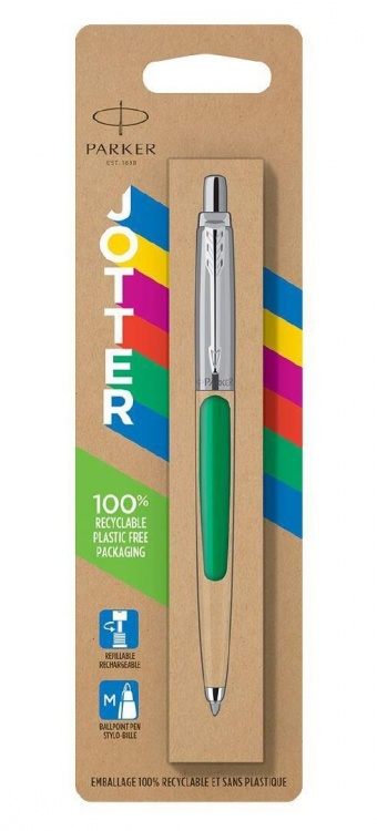 Шариковая ручка Parker Jotter ORIGINALS GREEN CT, стержень: Mblue ЭКО-УПАКОВКА