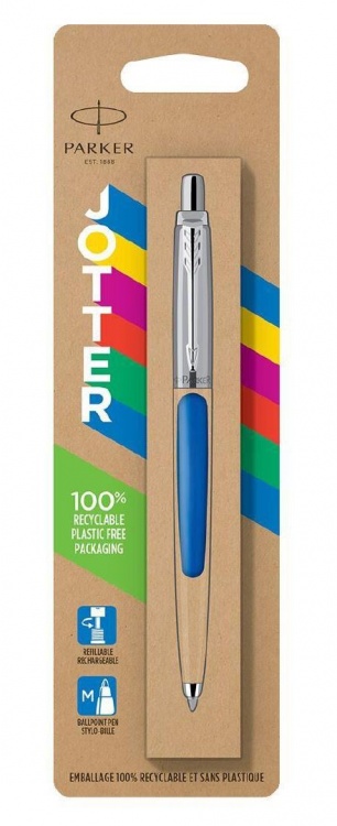 Шариковая ручка Parker Jotter ORIGINALS BLUE CT, стержень: Mblue в БЛИСТЕРЕ/ЭКО-УПАКОВКА