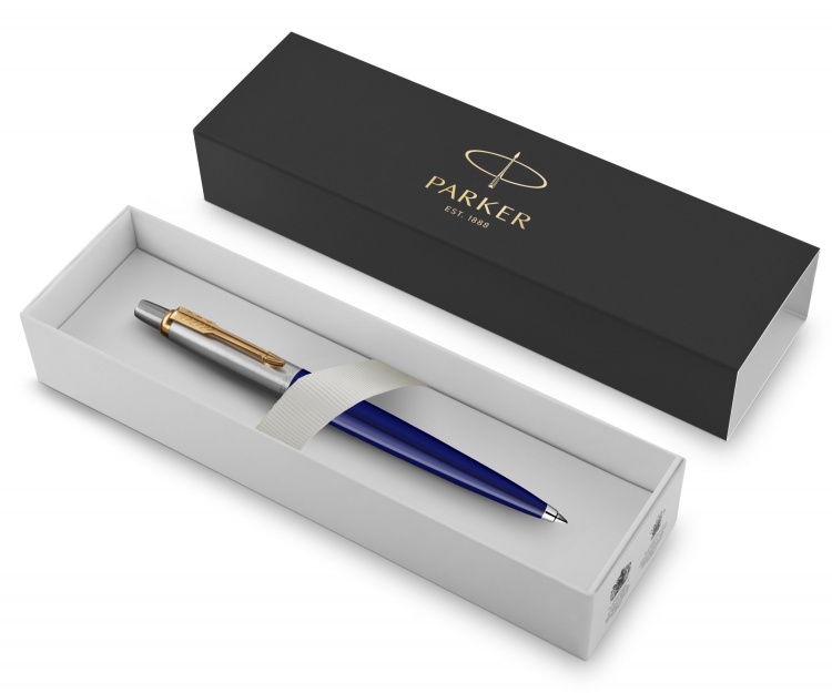 Шариковая ручка Parker Jotter K160, цвет: Blue/GT, стержень: M, цвет чернил: blue, в подарочной упаковке.