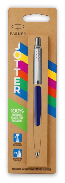 Шариковая ручка Parker Jotter ORIGINALS NAVY BLUE CT (2747C), стержень: Mblue ЭКО-УПАКОВКА