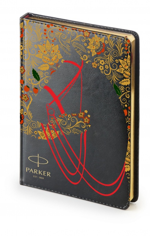 Подарочный набор: Шариковая ручка Parker Jotter Horse Special Edition в подарочной коробке и ежедневник недатированный черный с золотым срезом
