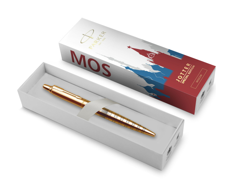 Шариковая ручка Parker Jotter SE Moscow Gold, стержень: F, цвет чернил: blue в подарочной упаковке.