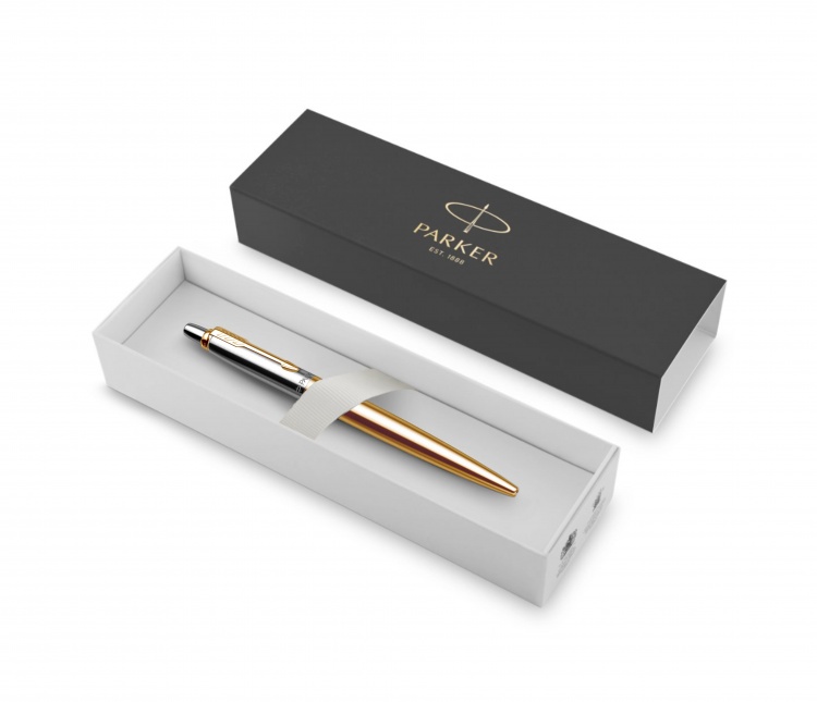 Шариковая ручка Parker Jotter 70th Anniversary St.Stee Gold GT, стержень: Mblue