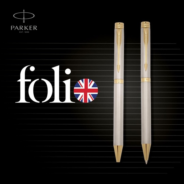 Ручка шариковая Parker "Folio", цвет серебро, стержень M Systemark, в подарочной упаковке