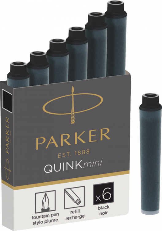 Картридж с чернилами для перьевой ручки MINI, упаковка из 6 шт., цвет: Black