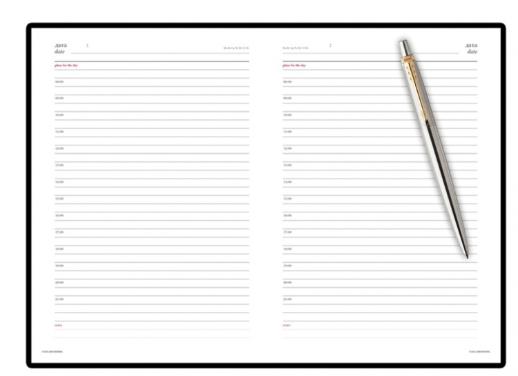 Подарочный набор Parker: темно-зеленый ежедневник с золотыми страницами и шариковая ручка Jotter Essential, стержень синего цвета