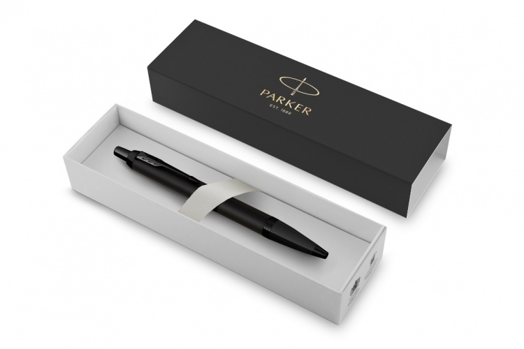 Подарочный набор: Шариковая ручка Parker IM Achromatic, Black BT и ежедневник черный недатированный