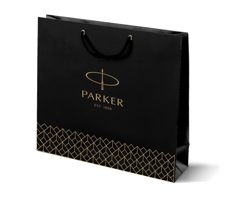 Фирменный бумажный пакет Parker под наборы, черный, 25 x25см