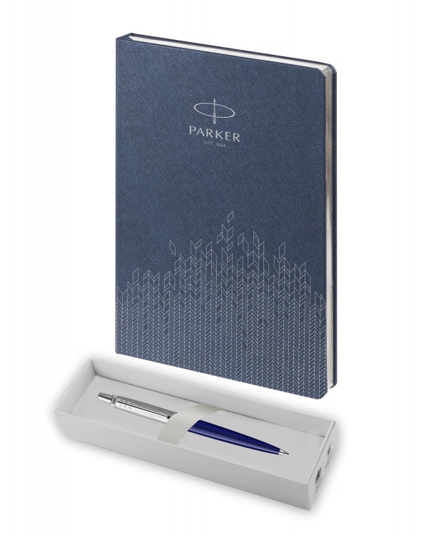 Подарочный набор: Шариковая ручка Parker Jotter K60 и Ежедневник недатированный, синий