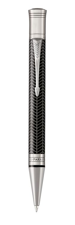 Шариковая ручка Parker Duofold Prestige Centennial, Black Chevron CT, MBlack