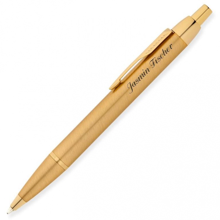 Шариковая ручка Parker IM Metal, K223, цвет: Brushed Metal Gold GT, стержень: Mblue
