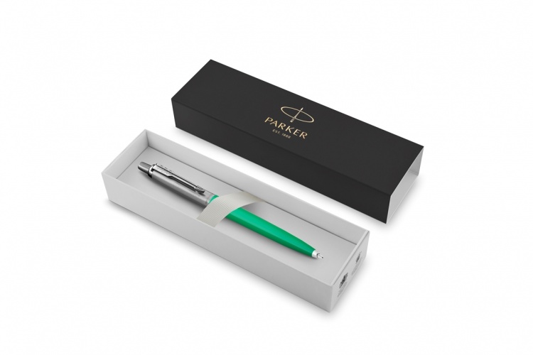 Шариковая ручка Parker Jotter, цвет GREEN, цвет чернил синий, толщина линии M , в подарочной коробке