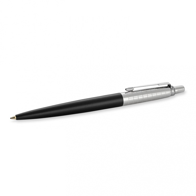 Шариковая ручка Parker Jotter Premium K172, цвет: Satin Black SS Chiseled , стержень: Mblue