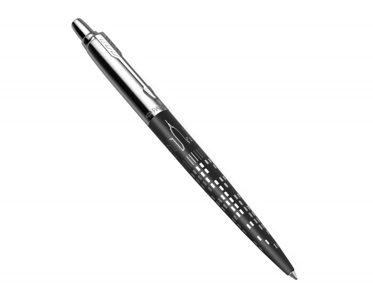 Шариковая ручка Parker Jotter New York Black CT, стержень: M, цвет чернил: blue, в подарочной упаковке