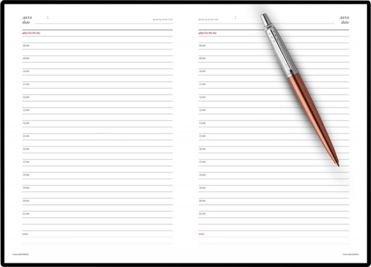 Подарочный набор: Шариковая ручка Parker Jotter Essential, Chelsea Orange CT, стержень: Mblue и Ежедневник коричневый недатированный