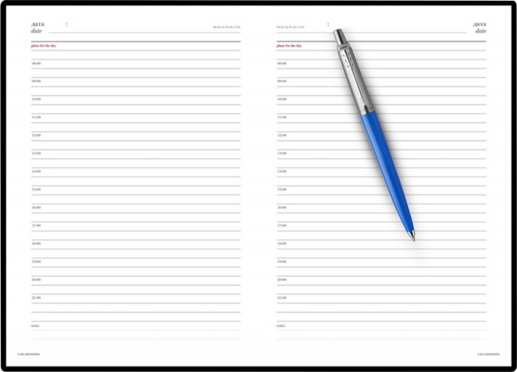 Подарочный набор: Шариковая ручка Parker Jotter Originals Blue Chrom CT, стержень: Mblue  и Ежедневник черный недатированный