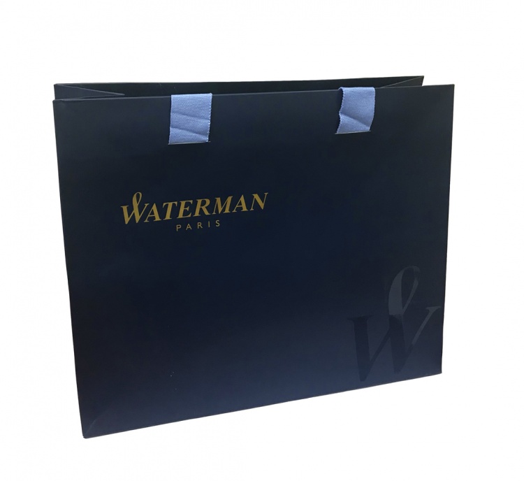 Подарочный набор Шариковая ручка Waterman Hemisphere Entry Point Stainless Steel with Black Lacquer с чехлом