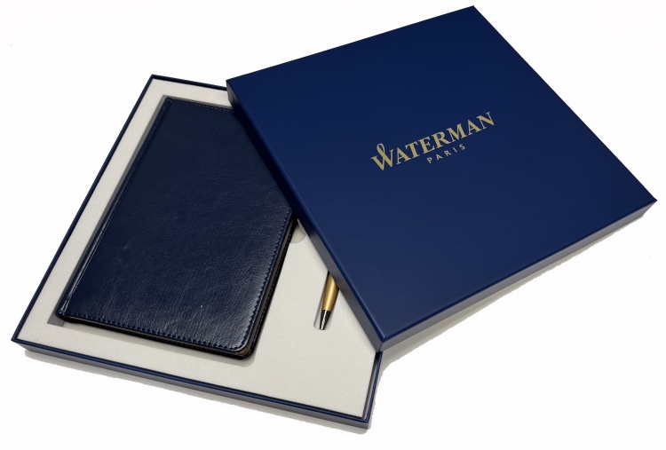 Коробка подарочная Waterman под ручку и ежедневник А5, синий