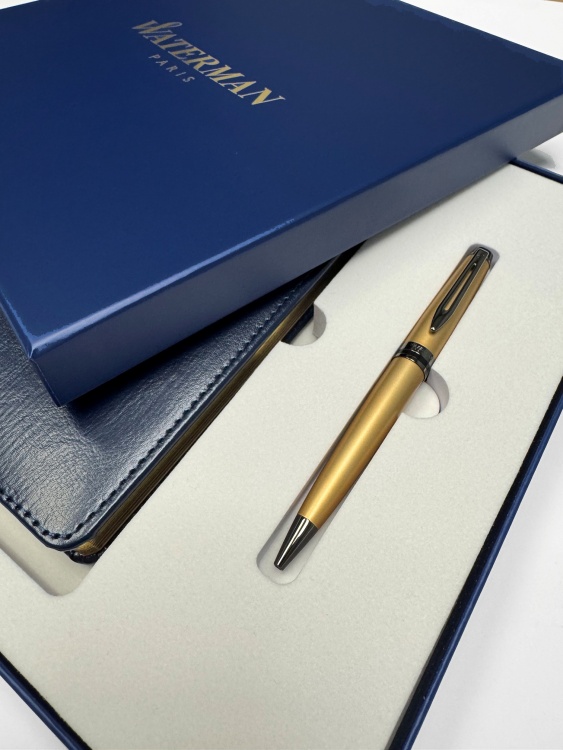 Коробка подарочная Waterman под ручку и ежедневник А5, синий