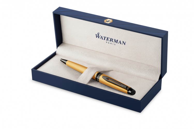 Ручка шариковаяWatermanExpert Gold, цвет чернил Mblue,  в подарочной упаковке
