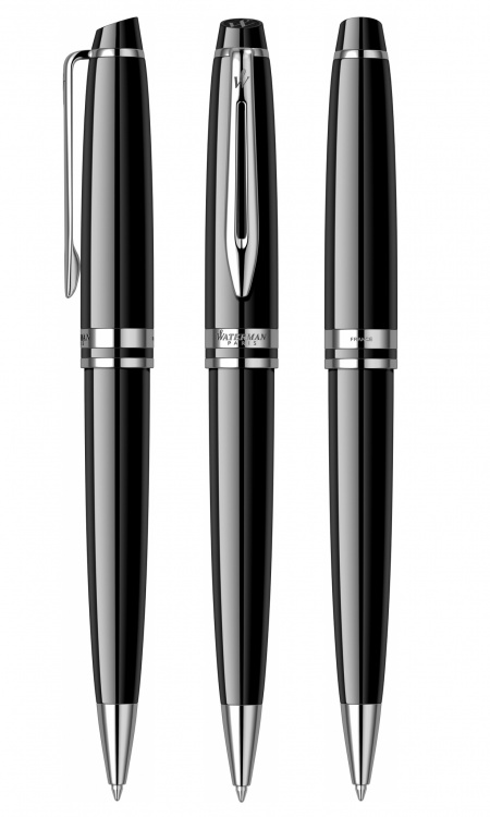 Подарочный набор Waterman Expert с шариковой ручкой и чехлом Black CT, толщина линии M, чернила синие