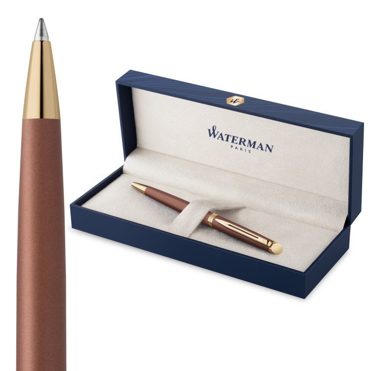Ручка шариковая Waterman "Hemisphere Metallic Copper Lacquer GT" синяя, 1,0мм, подарочная упаковка