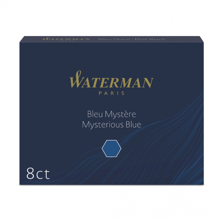 Чернила в картридже З/ч. Waterman Ink cartridge Standard Blue/Black (в упаковке 8 картриджей)