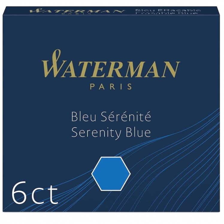 Чернила в картридже Waterman Blue MINI  (в упаковке 6 картриджей)