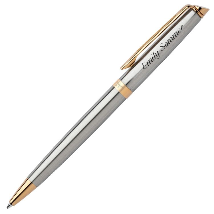 Подарочный набор: Чехол на молнии и Шариковая ручка Waterman Hemisphere, цвет: GT, стержень: Mblue