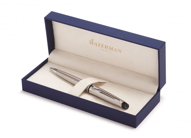 Шариковая ручка Waterman Expert 3, цвет: Stainless Steel CT, стержень: Mblue
