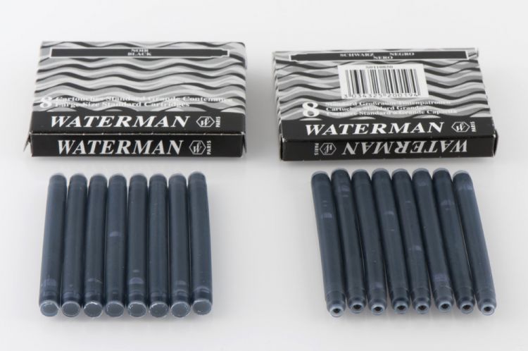 Чернила в картридже З/ч. Waterman Ink cartridge Standard Black  (в упаковке 8 картриджей)