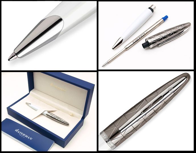 Шариковая ручка Waterman Carene, цвет: Contemporary white ST, стержень: Mblue