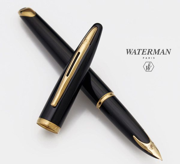 Перьевая ручка Waterman Carene, цвет: Black GT, перо: F