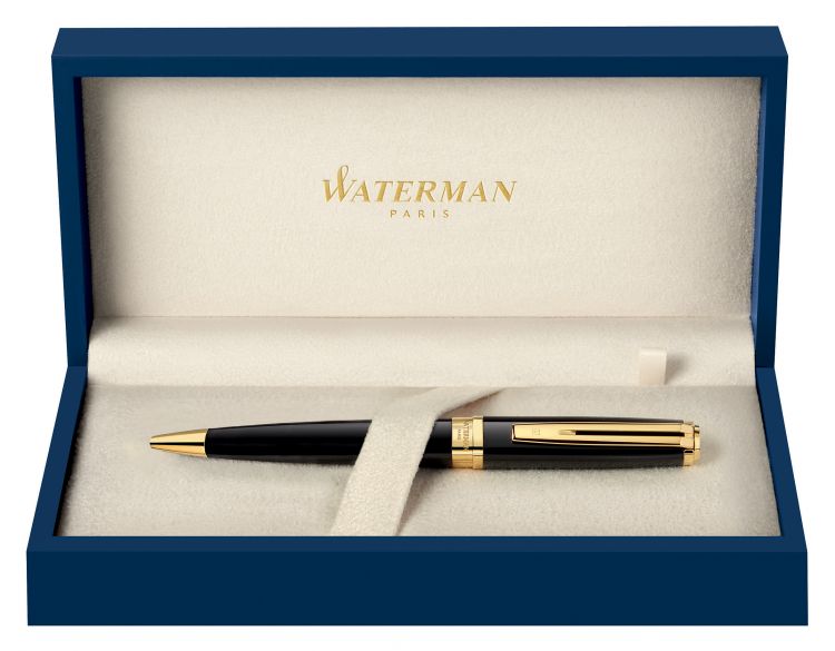 Шариковая ручка Waterman Exception, цвет: Slim Black GT, стержень: Mblue