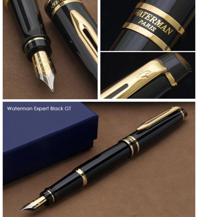 Перьевая ручка Waterman Expert 3, цвет: Black Laque GT, перо: F