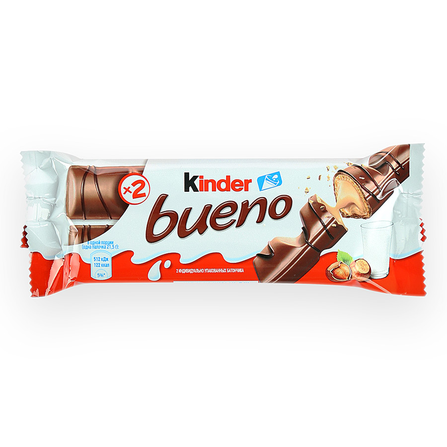 Kinder шоколадный вафельный батончик bueno 30 шт по 43 г