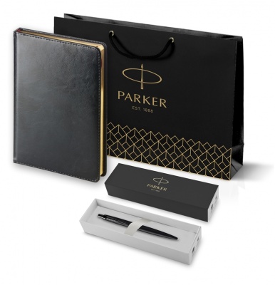 PRKRBLG2122753 Parker Jotter XL. Подарочный набор: Шариковая ручка Parker  Jotter XL SE20 Monochrome в подарочной упаковке, цвет: Black, стержень: Mblue и Ежедневник черный недатирова