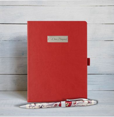 CR20S-MLT7 Cross Botanica. Набор с гравировкой: Ежедневник и  Шариковая ручка Cross Botanica. Цвет - "Красная Колибри".