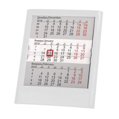 HG15091406 Walz. Календарь настольный на 2 года; белый; 12,5х16 см; пластик; тампопечать, шелкография