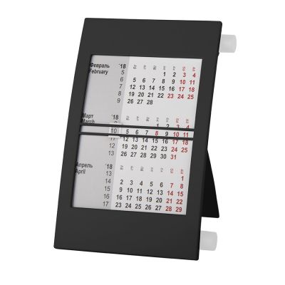 HG15091414 Walz. Календарь настольный на 2 года; черный с белым; 18х11 см; пластик; тампопечать, шелкография