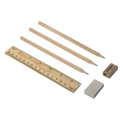 HG1701511409 Набор "Line":карандаш простой (3шт.),линейка,точилка и ластик,4,5х17,7х1,3см, дерево,картон,резина