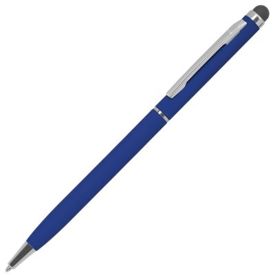 HG1701511388 B1. TOUCHWRITER SOFT, ручка шариковая со стилусом для сенсорных экранов, синий/хром, металл/soft-touch