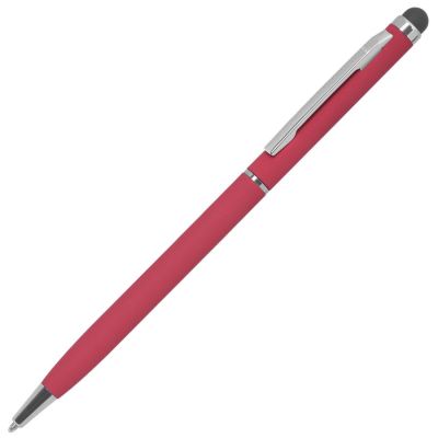 HG1701511389 B1. TOUCHWRITER SOFT, ручка шариковая со стилусом для сенсорных экранов, красный/хром, металл/soft-touch