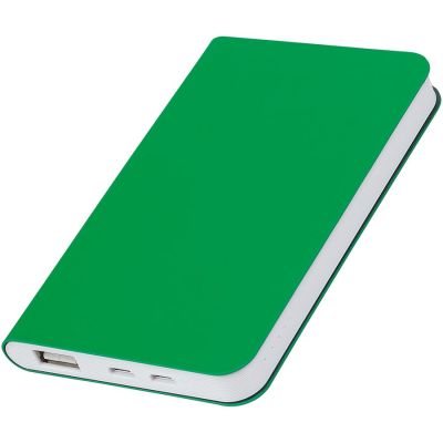 HG17015168 thINKme. Универсальное зарядное устройство "Silki" (4000mAh),зеленый, 7,5х12,1х1,1см, искусственная кожа,плас