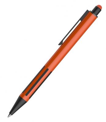HG184061101 B1. IMPRESS TOUCH, ручка шариковая со стилусом, оранжевый/черный, алюминий, пластик, прорезиненный грип